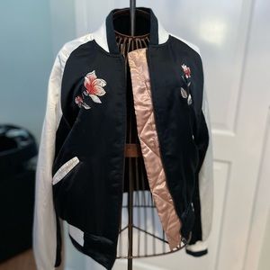 silence + noise floral bomber jacket